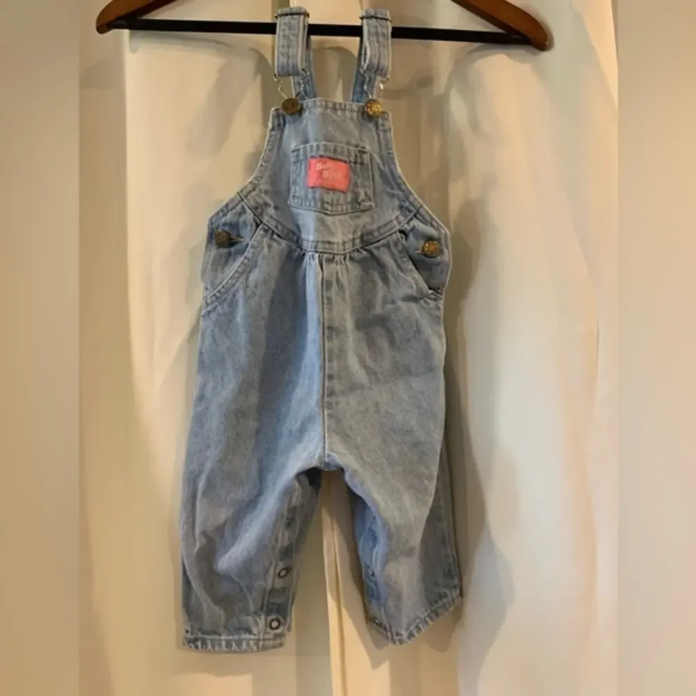 RARE Vintage Demin OshKosh BGosh Vestbak 18m Overalls‎ 1980s pink tag.